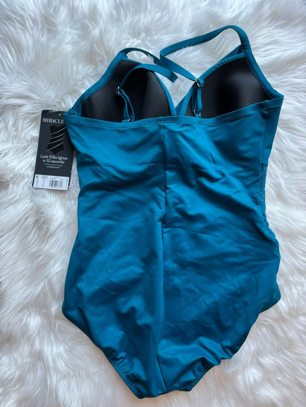 🆕 Miraclesuit Mystique Swimsuit One Piece  Mesh Slimming Teal Blue Size 16